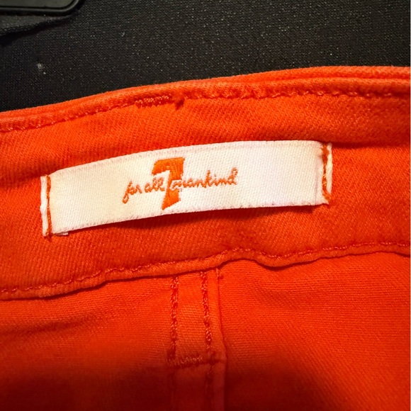 7 For All Mankind Bright Orange Jeans Size 26 - Picture 6 of 7